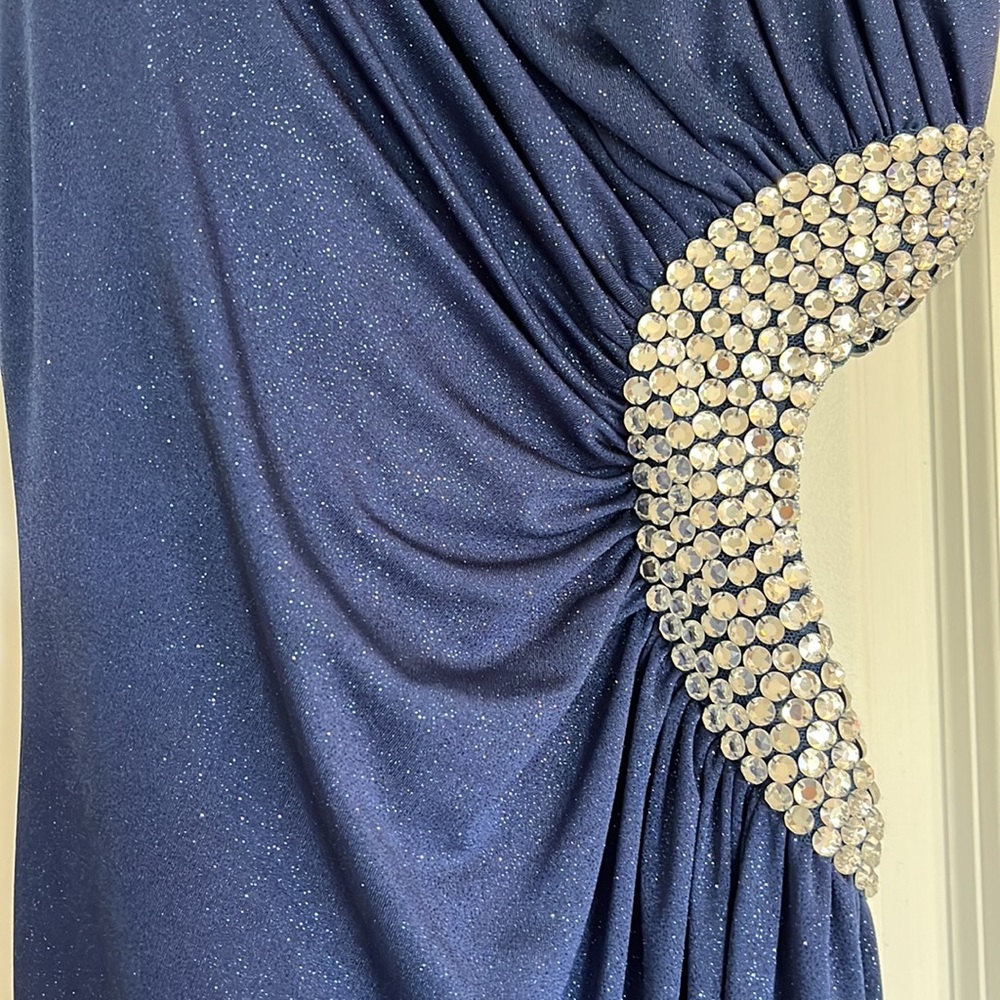 Jovanni Midnight Blue with Sparkle Dress Size 4 - Picture 5 of 9